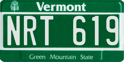 VT license plate NRT619