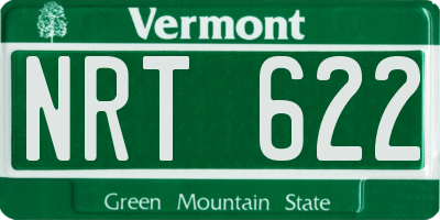 VT license plate NRT622