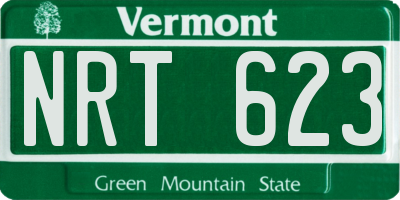 VT license plate NRT623