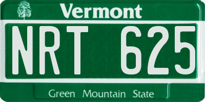 VT license plate NRT625