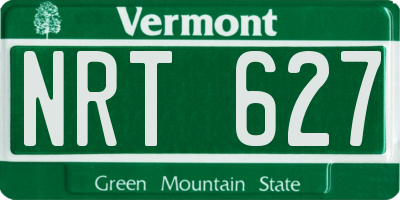 VT license plate NRT627