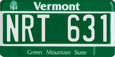 VT license plate NRT631