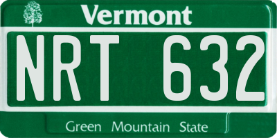 VT license plate NRT632