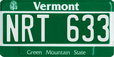 VT license plate NRT633
