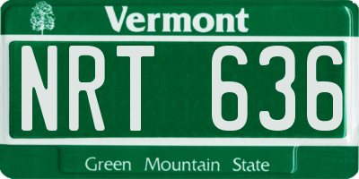 VT license plate NRT636