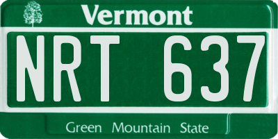 VT license plate NRT637