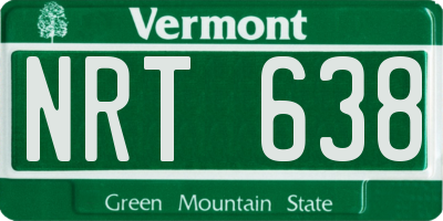 VT license plate NRT638