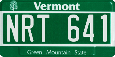 VT license plate NRT641
