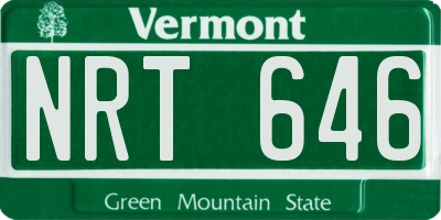VT license plate NRT646