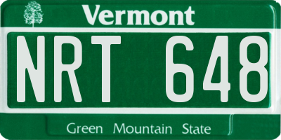 VT license plate NRT648
