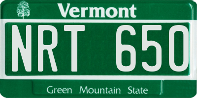 VT license plate NRT650