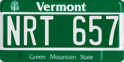 VT license plate NRT657