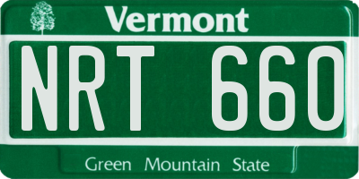 VT license plate NRT660