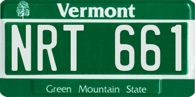 VT license plate NRT661