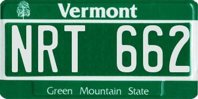 VT license plate NRT662