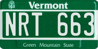 VT license plate NRT663
