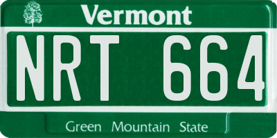 VT license plate NRT664