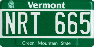 VT license plate NRT665
