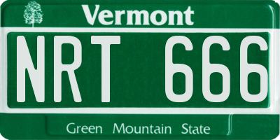 VT license plate NRT666