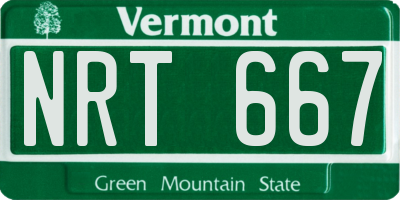 VT license plate NRT667