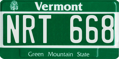VT license plate NRT668
