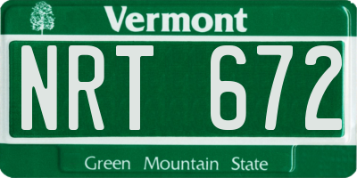VT license plate NRT672