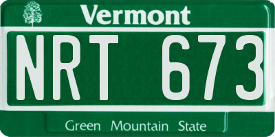 VT license plate NRT673