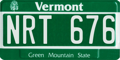VT license plate NRT676