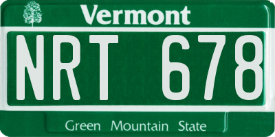 VT license plate NRT678