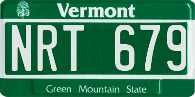 VT license plate NRT679