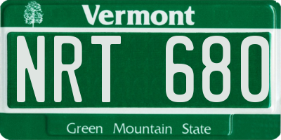 VT license plate NRT680