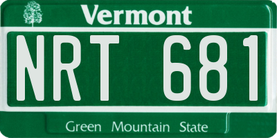 VT license plate NRT681