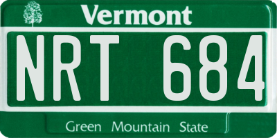 VT license plate NRT684