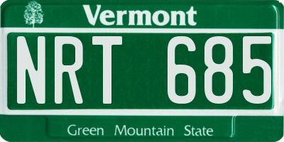 VT license plate NRT685