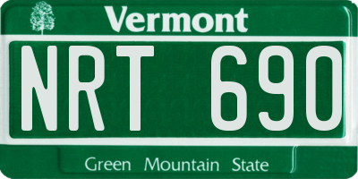 VT license plate NRT690