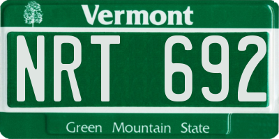 VT license plate NRT692