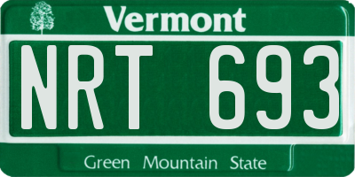 VT license plate NRT693