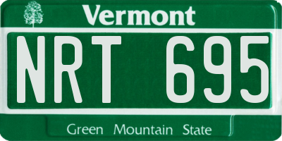 VT license plate NRT695