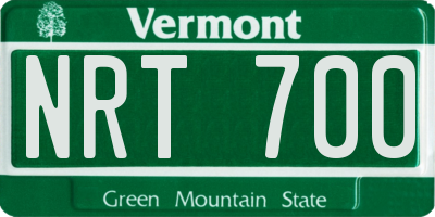 VT license plate NRT700