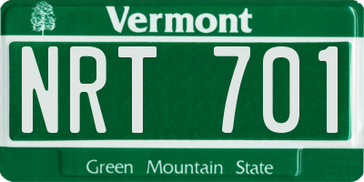 VT license plate NRT701