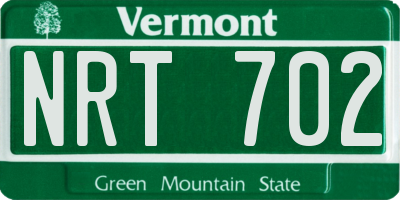 VT license plate NRT702
