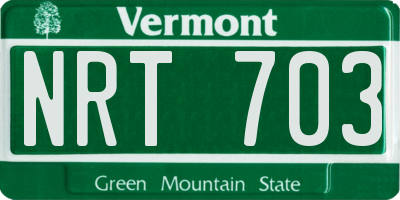 VT license plate NRT703