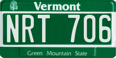 VT license plate NRT706