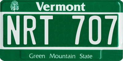 VT license plate NRT707