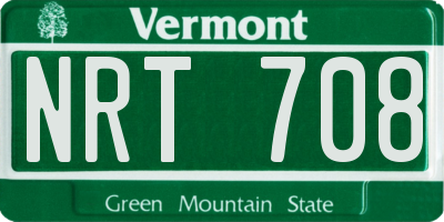 VT license plate NRT708