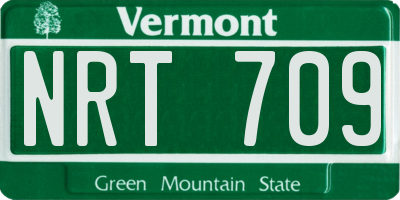VT license plate NRT709
