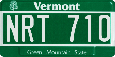 VT license plate NRT710