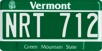 VT license plate NRT712