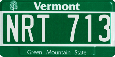 VT license plate NRT713