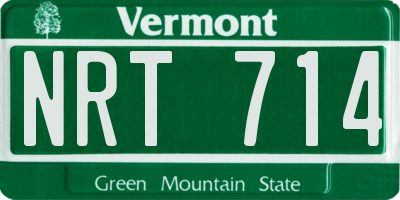 VT license plate NRT714